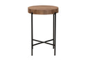 Poltak Walnut Brown and Black Metal End Table Baxton