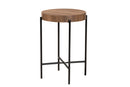 Poltak Walnut Brown and Black Metal End Table Baxton
