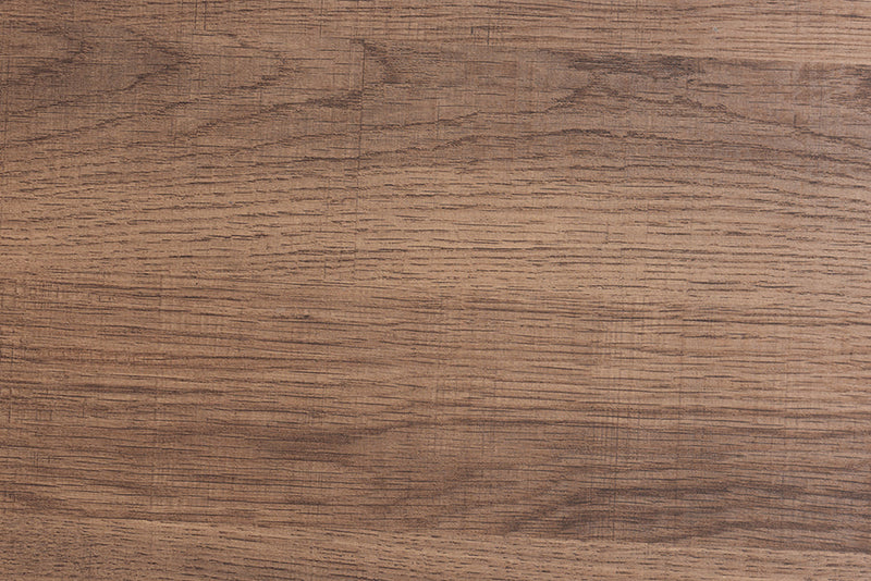 Poltak Walnut Brown and Black Metal End Table Baxton