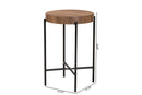 Poltak Walnut Brown and Black Metal End Table Baxton