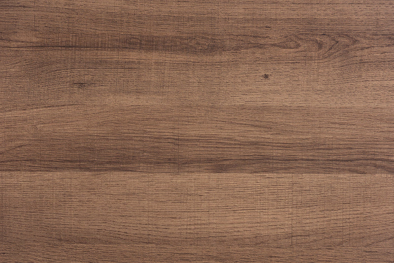 Poltak Walnut Brown and Black Metal Coffee Table Baxton