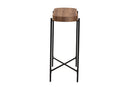 Poltak Walnut Brown and Black Metal Console Table Baxton