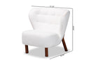 Kaylee White Boucle Upholstered and Walnut Brown Accent Chair Baxton
