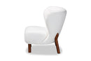 Kaylee White Boucle Upholstered and Walnut Brown Accent Chair Baxton