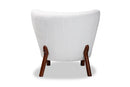 Kaylee White Boucle Upholstered and Walnut Brown Accent Chair Baxton