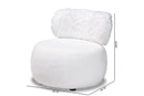 Odessa White Fabric Upholstered and Black Metal Accent Chair Baxton