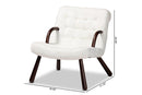Laria White Sherpa Upholstered and Walnut Brown Accent Chair Baxton