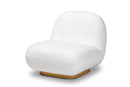 Lucie White Boucle Upholstered and Brushed Gold Finished Accent Chair Baxton