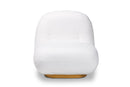 Lucie White Boucle Upholstered and Brushed Gold Finished Accent Chair Baxton