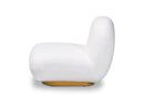 Lucie White Boucle Upholstered and Brushed Gold Finished Accent Chair Baxton