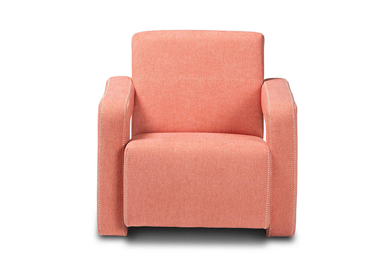 Sally Light Red Fabric Upholstered Armchair Baxton