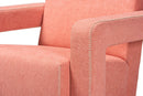 Sally Light Red Fabric Upholstered Armchair Baxton
