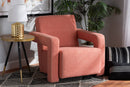 Sally Light Red Fabric Upholstered Armchair Baxton