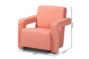 Sally Light Red Fabric Upholstered Armchair Baxton