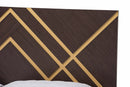 Anise Two-Tone Dark Brown and Gold Queen Size Platform Bed Baxton