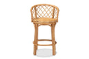 Jacinda Natural Brown Rattan Counter Stool Baxton