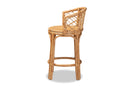 Jacinda Natural Brown Rattan Counter Stool Baxton