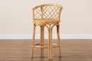 Jacinda Natural Brown Rattan Counter Stool Baxton