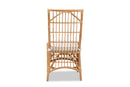 Bardot White Fabric Upholstered and Natural Brown Rattan Dining Chair Baxton