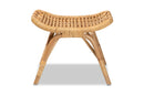 Saffron Natural Brown Rattan Ottoman Baxton