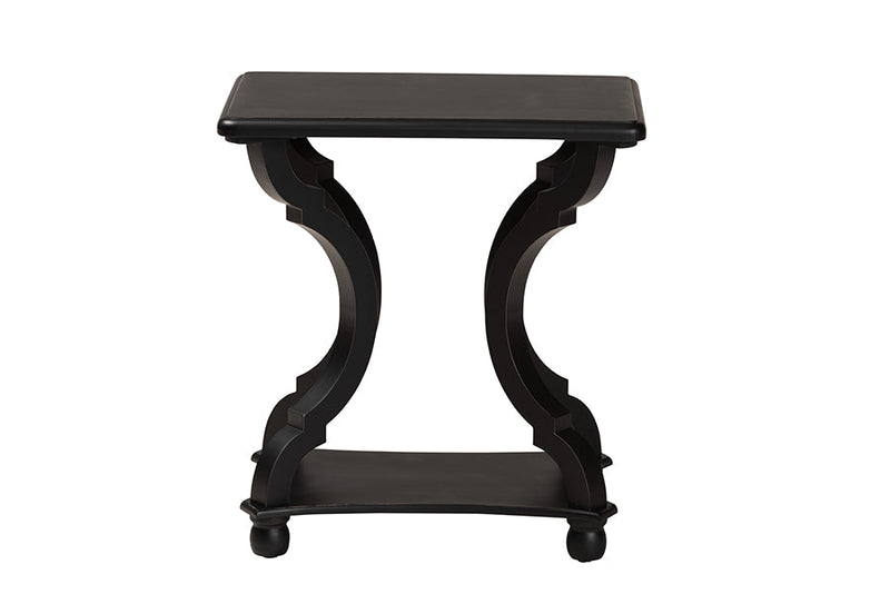 Sumana Black Wood End Table Baxton