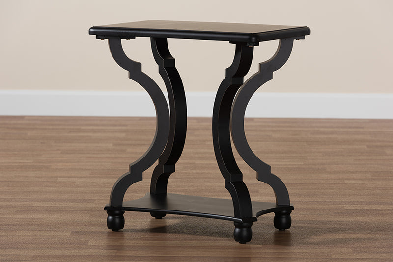 Sumana Classic and Traditional Black Wood End Table