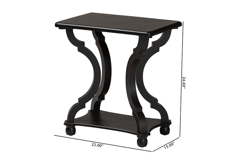 Sumana Classic and Traditional Black Wood End Table