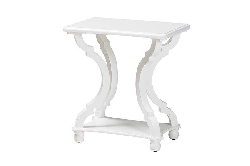 Sumana Classic and Traditional White Wood End Table