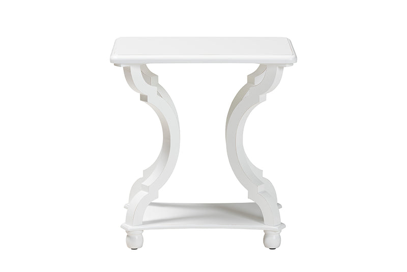 Sumana Classic and Traditional White Wood End Table