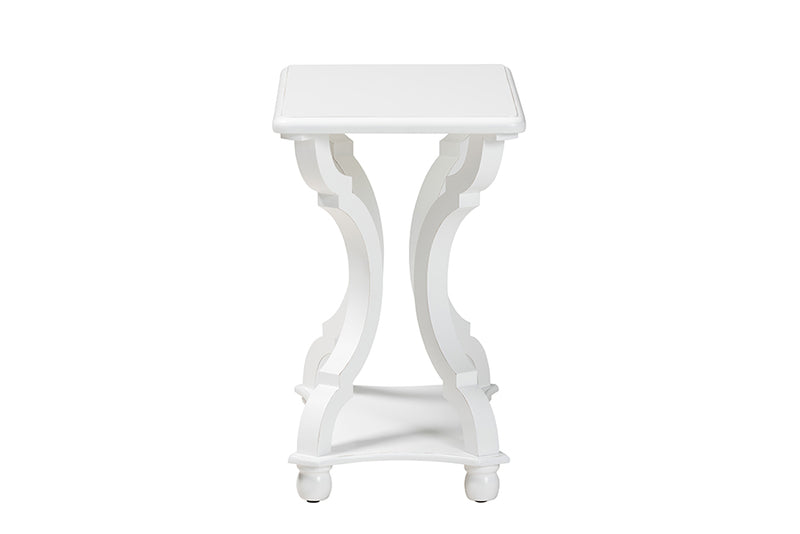 Sumana Classic and Traditional White Wood End Table