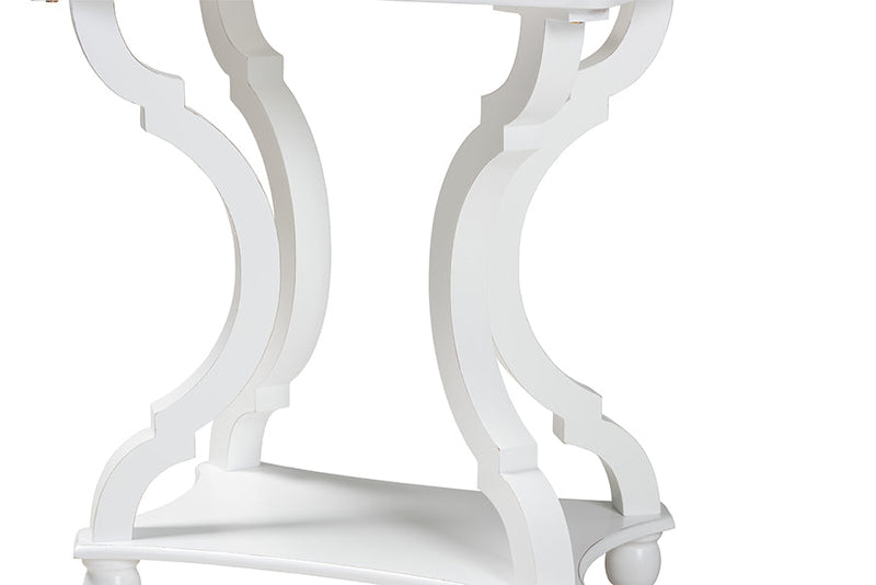 Sumana White Wood End Table Baxton