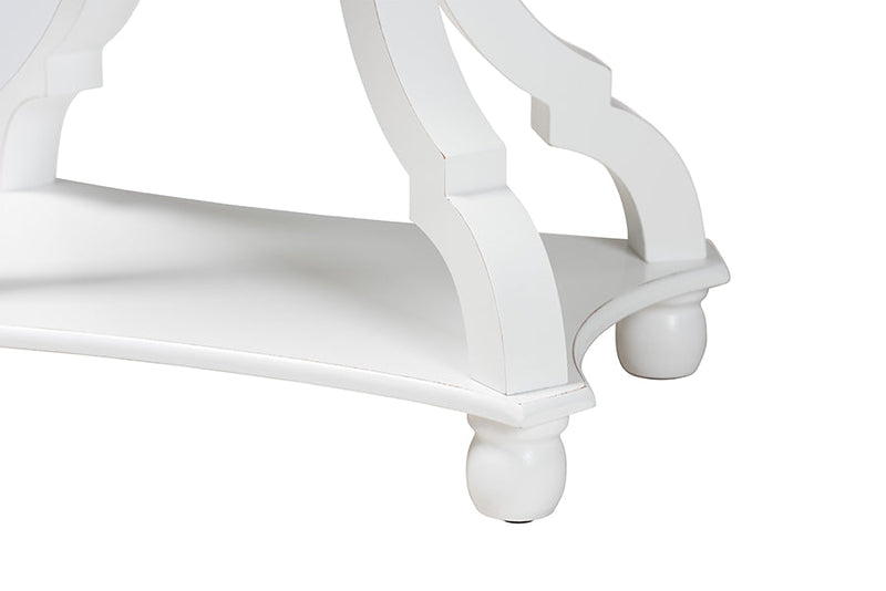 Sumana White Wood End Table Baxton