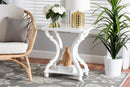 Sumana White Wood End Table Baxton