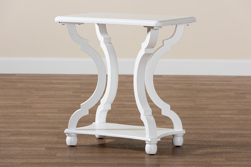 Sumana Classic and Traditional White Wood End Table