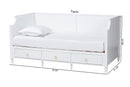 Bilu White Twin Size 3-Drawer Daybed Baxton