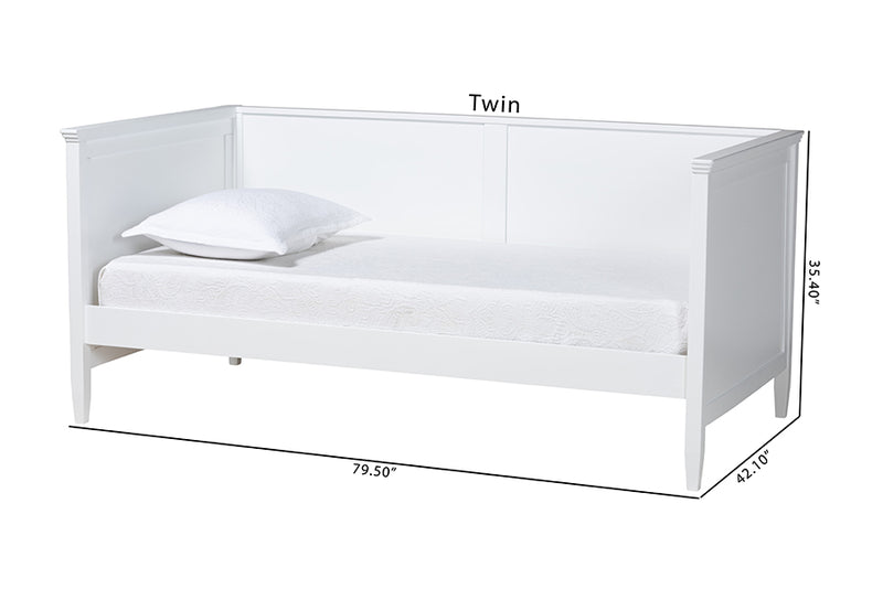 Finley Classic and Traditional White Finished Wood Twin Size Daybed