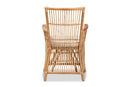 Bardot White Fabric Upholstered and Natural Brown Rattan Armchair Baxton