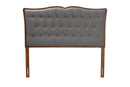 Adanna Gray Fabric and Walnut Brown King Size Headboard Baxton