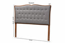 Adanna Gray Fabric and Walnut Brown Queen Size Headboard Baxton