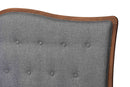 Piera Gray Fabric and Walnut Brown Queen Size Platform Bed Baxton