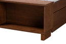 Carita Gray Fabric and Walnut Brown Queen Size Platform Storage Bed Baxton