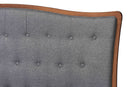Rita Gray Fabric and Walnut Brown Queen Size Platform Bed Baxton