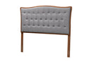 Wesley Gray Fabric and Walnut Brown Queen Size Headboard Baxton