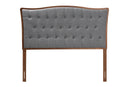 Wesley Gray Fabric and Walnut Brown Queen Size Headboard Baxton