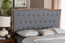 Wesley Gray Fabric and Walnut Brown Queen Size Headboard Baxton