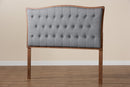 Wesley Gray Fabric and Walnut Brown Queen Size Headboard Baxton