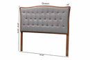 Wesley Gray Fabric and Walnut Brown Queen Size Headboard Baxton