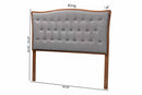 Wesley Gray Fabric and Walnut Brown Queen Size Headboard Baxton