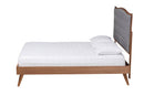 Cherese Gray Fabric and Walnut Brown Queen Size Platform Bed Baxton