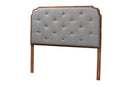 Seana Gray Fabric and Walnut Brown Queen Size Headboard Baxton